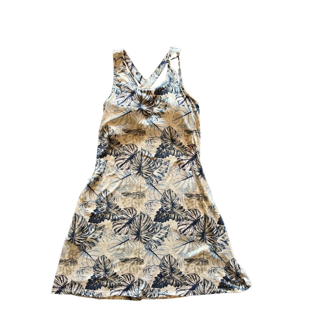 Kyodan Small Athletic Dress Gray Blue Floral Shelf Bra Tennis Athleisure